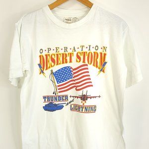Operation Desert Storm T-Shirt Men's L Proace Thunder and Lightning Distressed